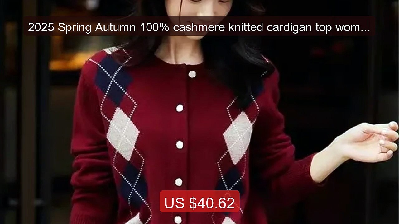 2025 Spring Autumn 100% cashmere knitted cardigan top women's ... -- Hot Deal 2026 | Limited Offer!