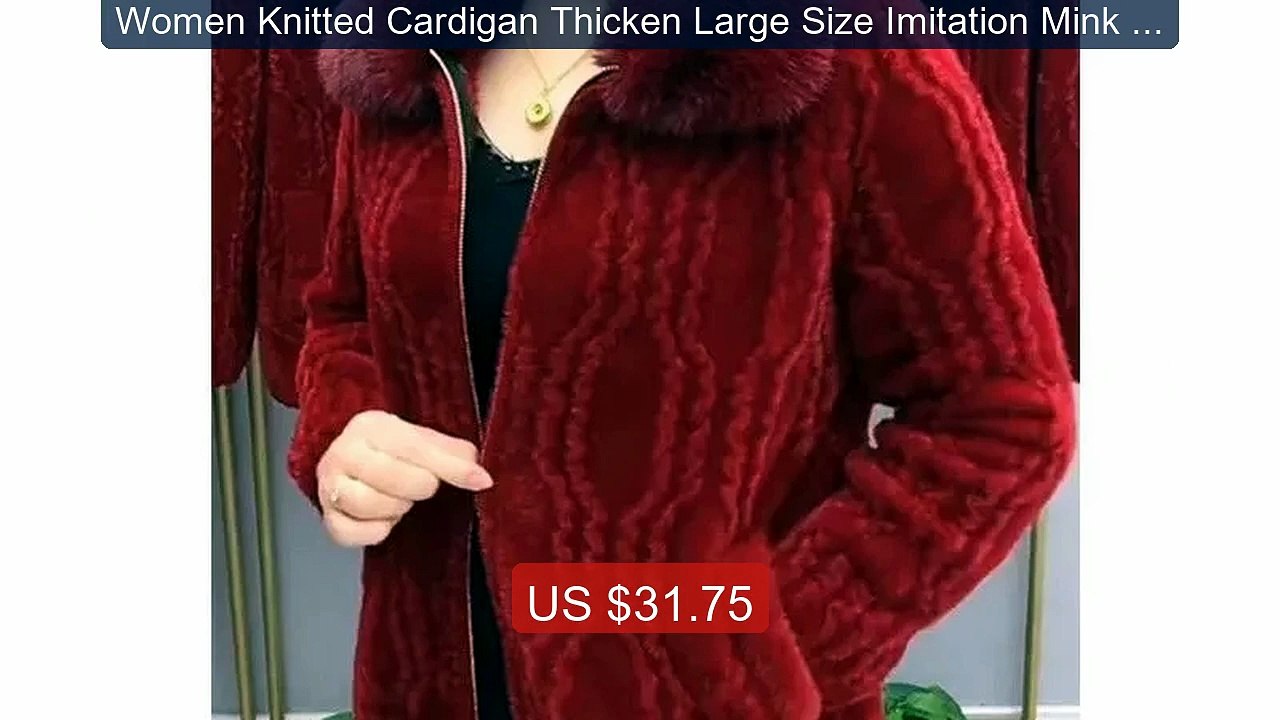 Women Knitted Cardigan Thicken Large Size Imitation Mink Velvet Swe... -- Top Rated 2026 | Buy Now!