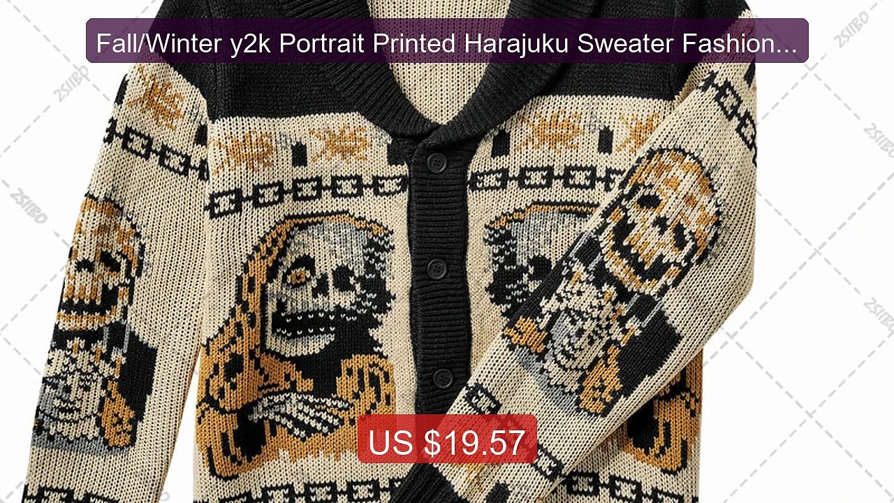 Fall/Winter y2k Portrait Printed Harajuku Sweater Fashion Men and ... -- Best Deal 2026 | Shop Now!