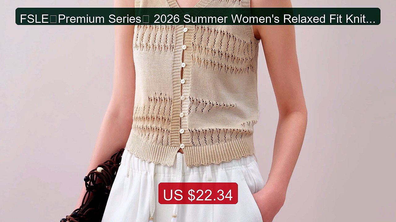 FSLE【Premium Series】 2026 Summer Women's Relaxed Fit Knitted Vest -... -- Top Rated 2026 | Buy Now!