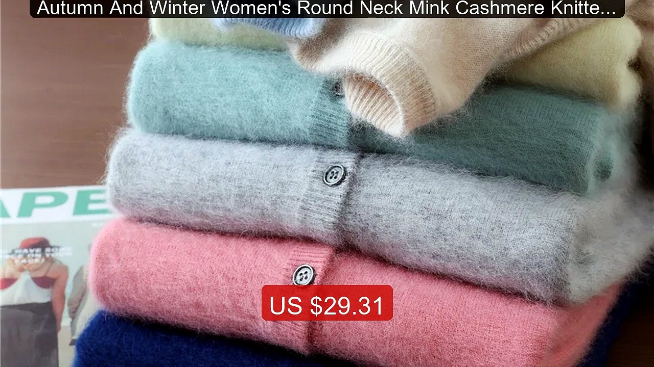 Autumn And Winter Women's Round Neck Mink Cashmere Knitted Cardigan... -- Top Rated 2026 | Buy Now!