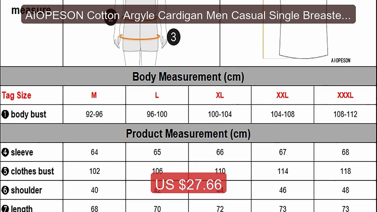 AIOPESON Cotton Argyle Cardigan Men Casual Single Breasted ... -- Top Pick 2026 | Unbeatable Price!