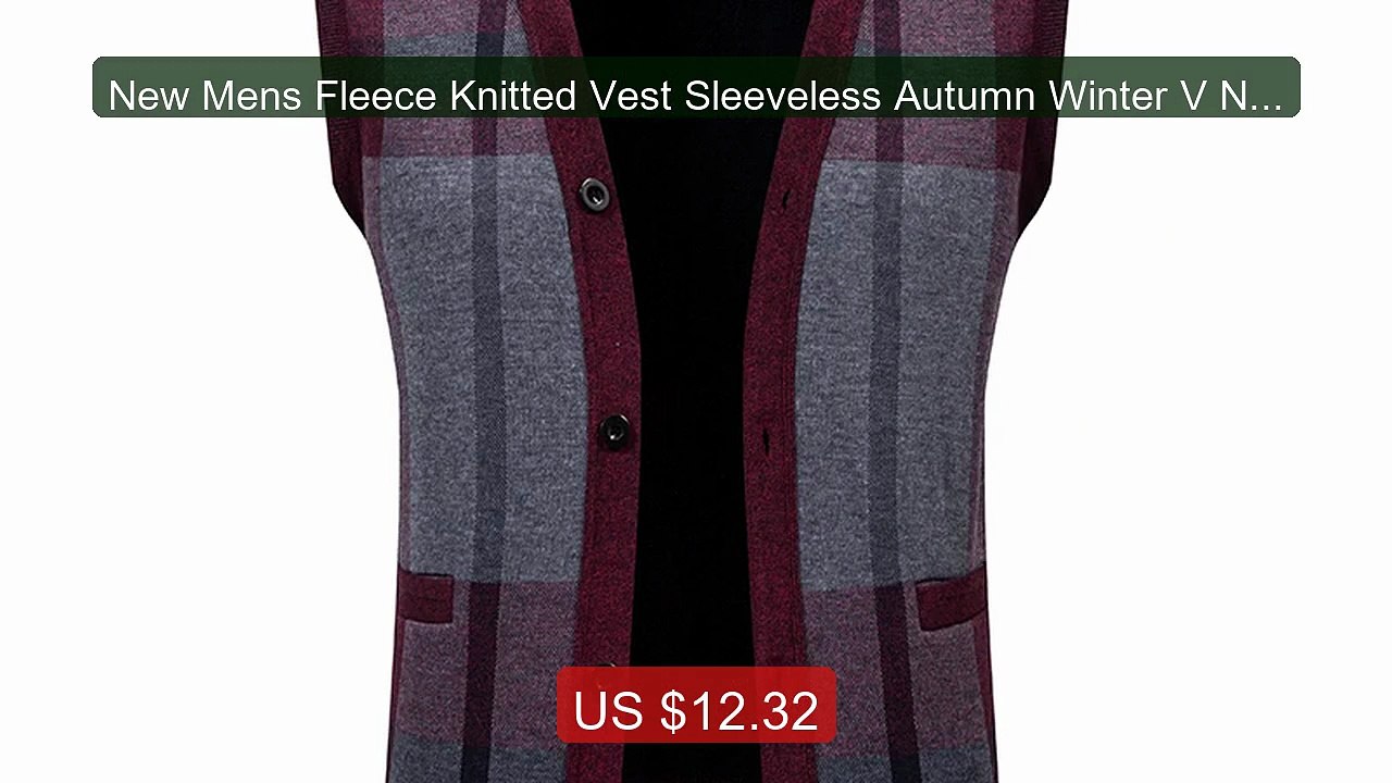 New Mens Fleece Knitted Vest Sleeveless Autumn Winter V Neck S... -- Hot Deal 2026 | Limited Offer!