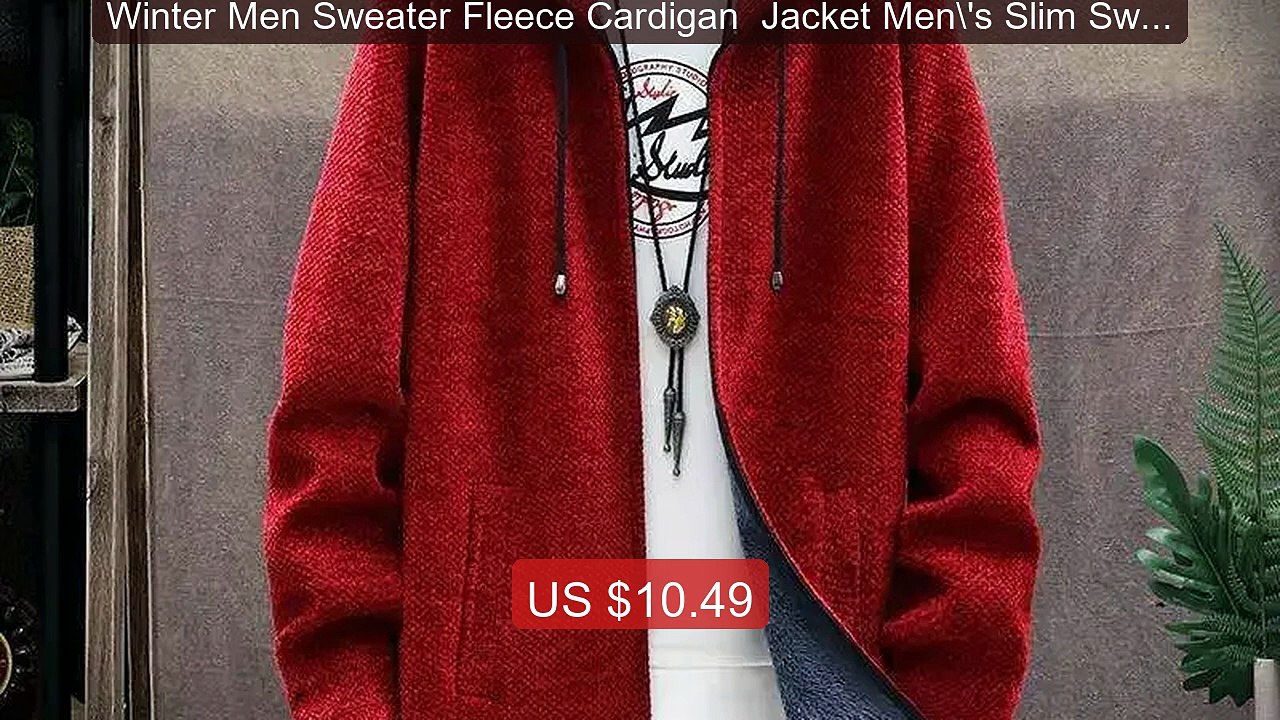 Winter Men Sweater Fleece Cardigan  Jacket Men\'s Slim Swea... -- Top Pick 2026 | Unbeatable Price!