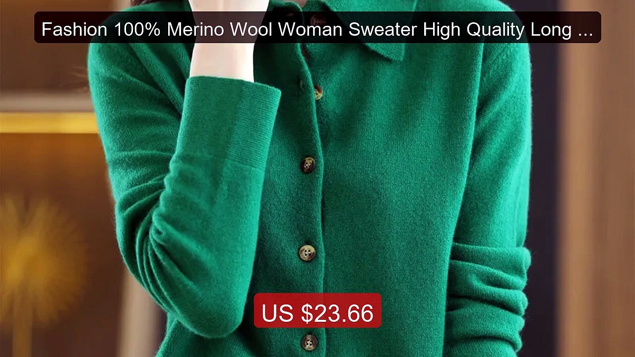 Fashion 100% Merino Wool Woman Sweater High Quality Long Sl... -- Top Pick 2026 | Unbeatable Price!