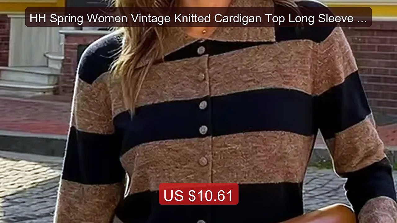 HH Spring Women Vintage Knitted Cardigan Top Long Sleeve Si... -- Top Pick 2026 | Unbeatable Price!