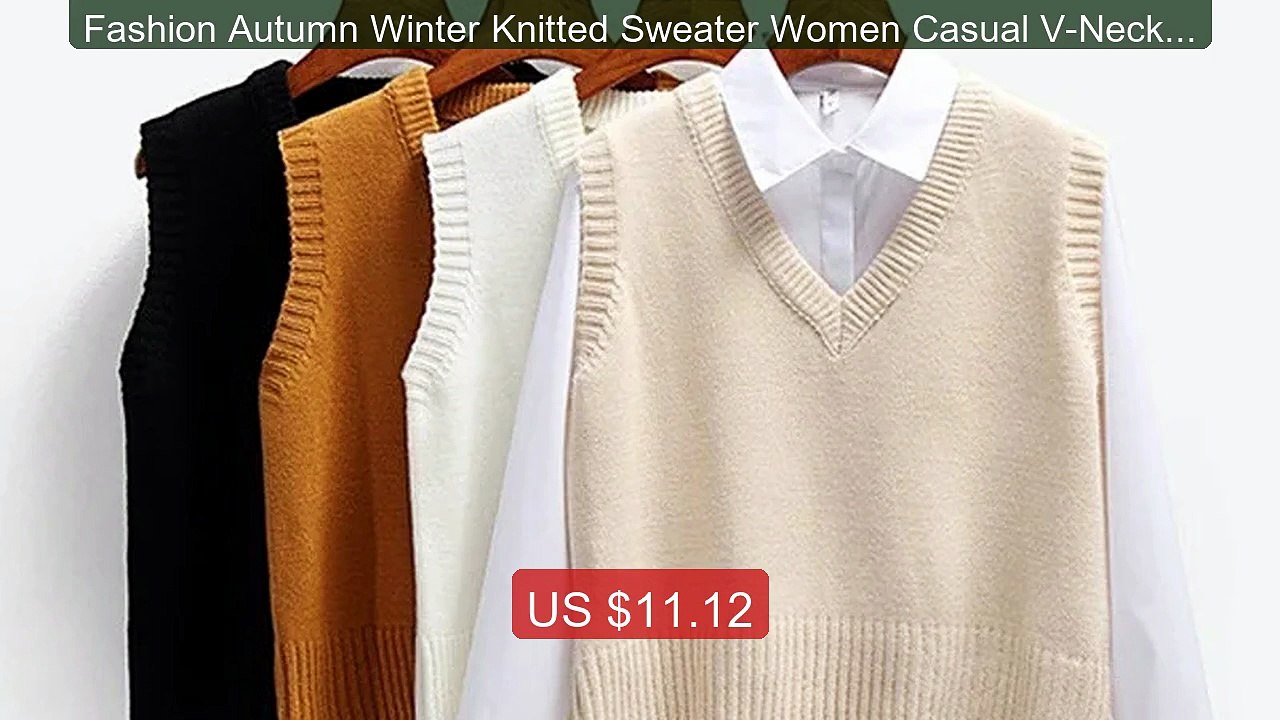 Fashion Autumn Winter Knitted Sweater Women Casual V-Neck P... -- Top Pick 2026 | Unbeatable Price!
