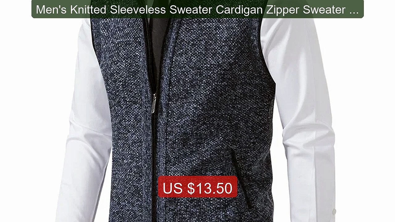Men's Knitted Sleeveless Sweater Cardigan Zipper Sweater Vest Casua... -- Top Rated 2026 | Buy Now!