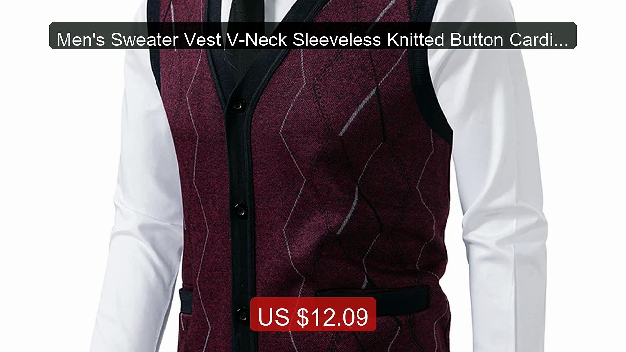 Men's Sweater Vest V-Neck Sleeveless Knitted Button Cardigan C... -- Hot Deal 2026 | Limited Offer!