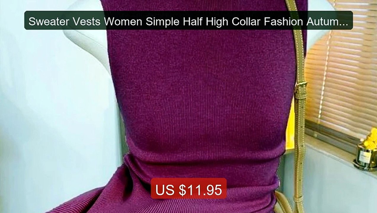 Sweater Vests Women Simple Half High Collar Fashion Autumn Bas... -- Best Buy 2026 | Great Quality!