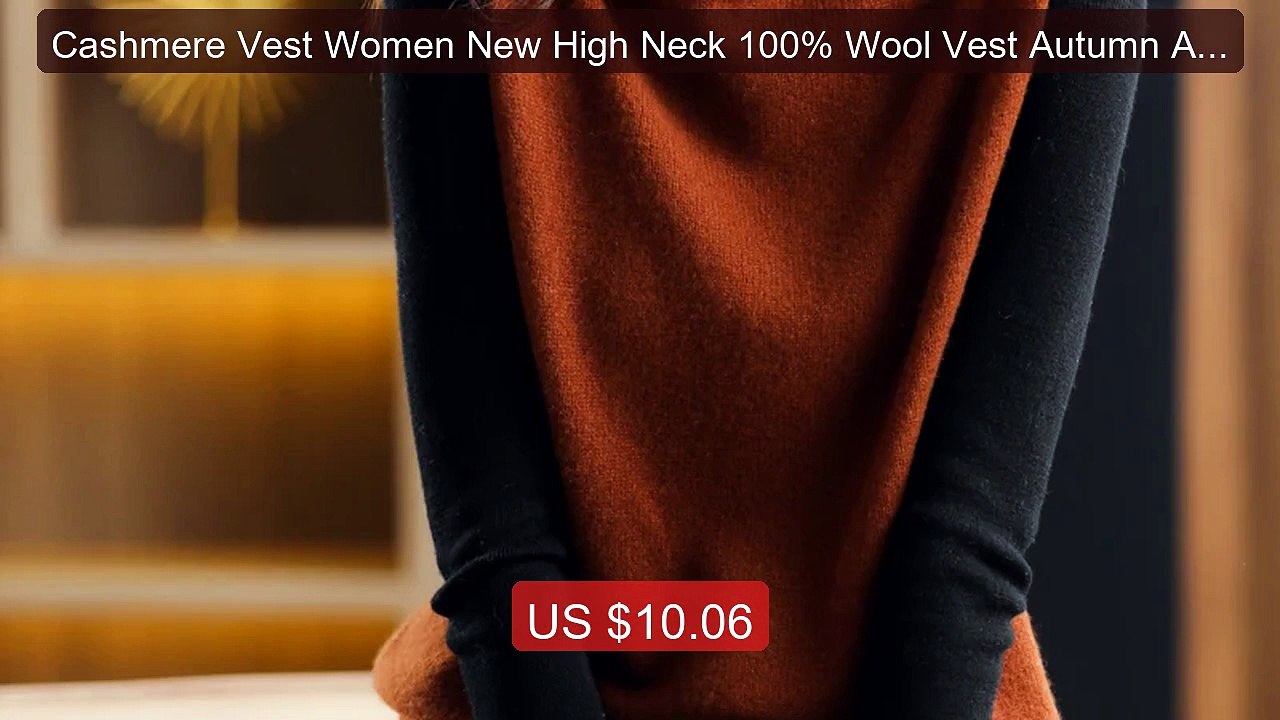 Cashmere Vest Women New High Neck 100% Wool Vest Autumn And... -- Top Pick 2026 | Unbeatable Price!