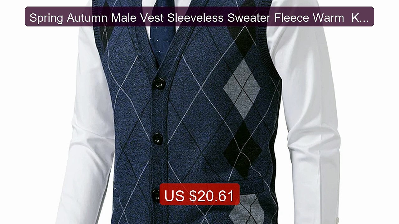 Spring Autumn Male Vest Sleeveless Sweater Fleece Warm  Knitted Ja... -- Best Deal 2026 | Shop Now!