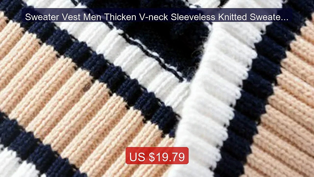 Sweater Vest Men Thicken V-neck Sleeveless Knitted Sweaters V... -- Amazing Value 2026 | Must Have!