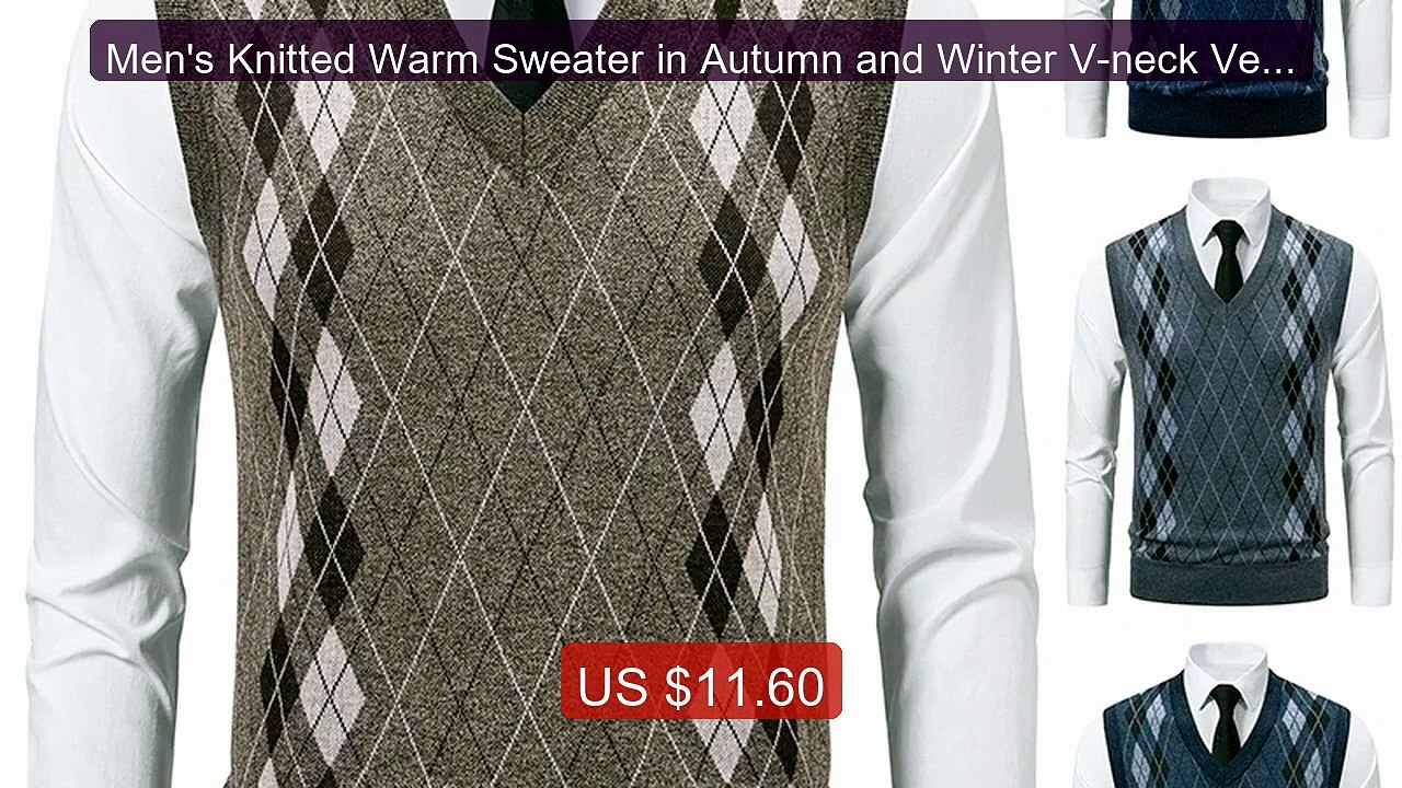 Men's Knitted Warm Sweater in Autumn and Winter V-neck Vest D... -- Amazing Value 2026 | Must Have!