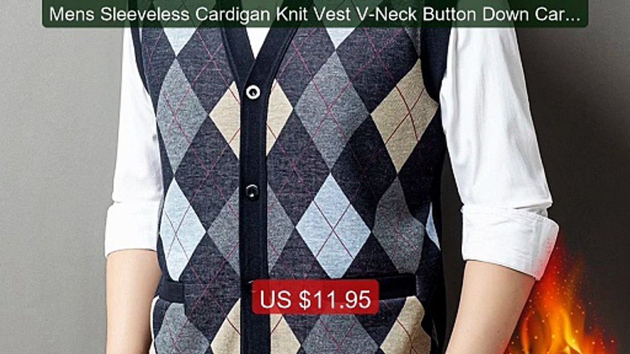Mens Sleeveless Cardigan Knit Vest V-Neck Button Down Cardigan... -- Hot Deal 2026 | Limited Offer!