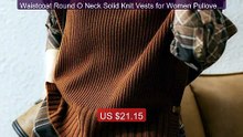 Waistcoat Round O Neck Solid Knit Vests for Women Pullover Lad... -- Hot Deal 2026 | Limited Offer!