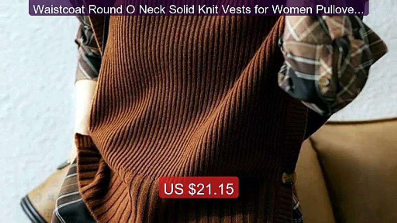 Waistcoat Round O Neck Solid Knit Vests for Women Pullover Lad... -- Hot Deal 2026 | Limited Offer!