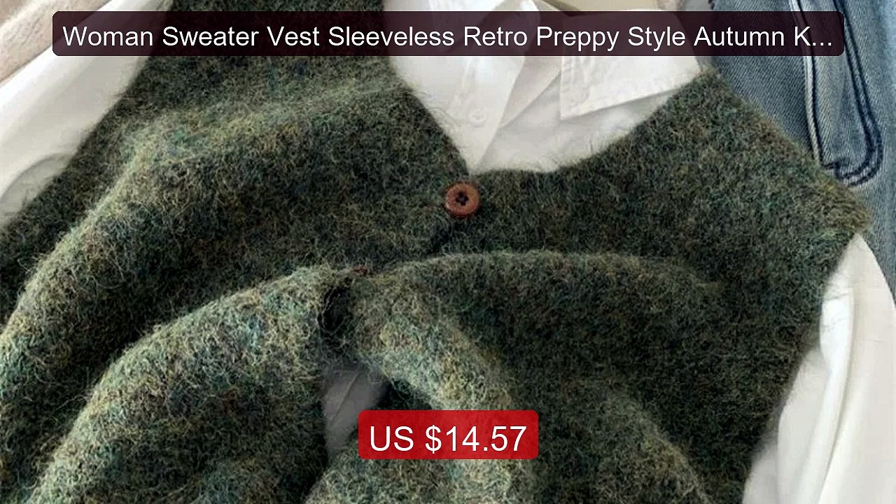 Woman Sweater Vest Sleeveless Retro Preppy Style Autumn Knitwe... -- Best Buy 2026 | Great Quality!