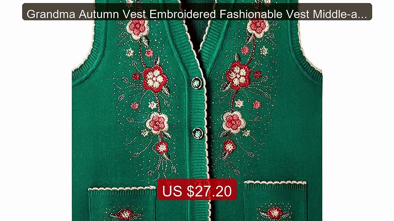 Grandma Autumn Vest Embroidered Fashionable Vest Middle-aged ... -- Amazing Value 2026 | Must Have!
