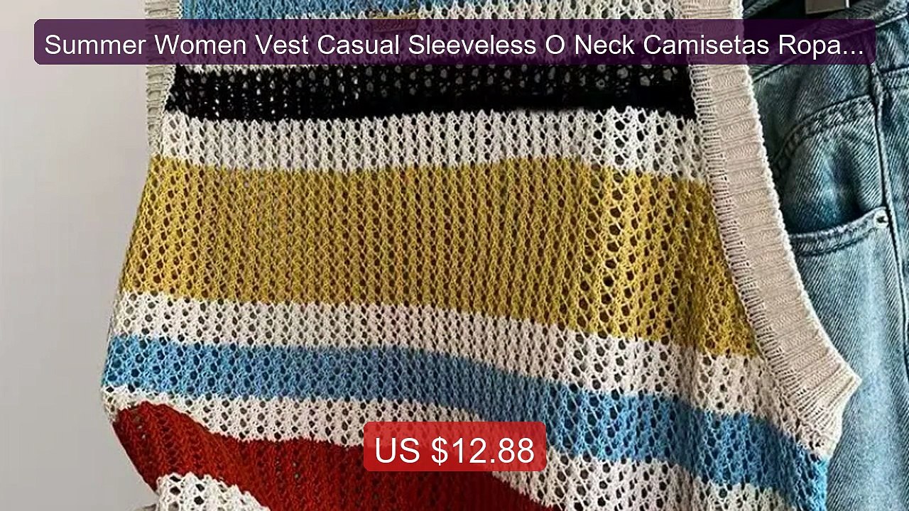 Summer Women Vest Casual Sleeveless O Neck Camisetas Ropa Mujer Kn... -- Best Deal 2026 | Shop Now!