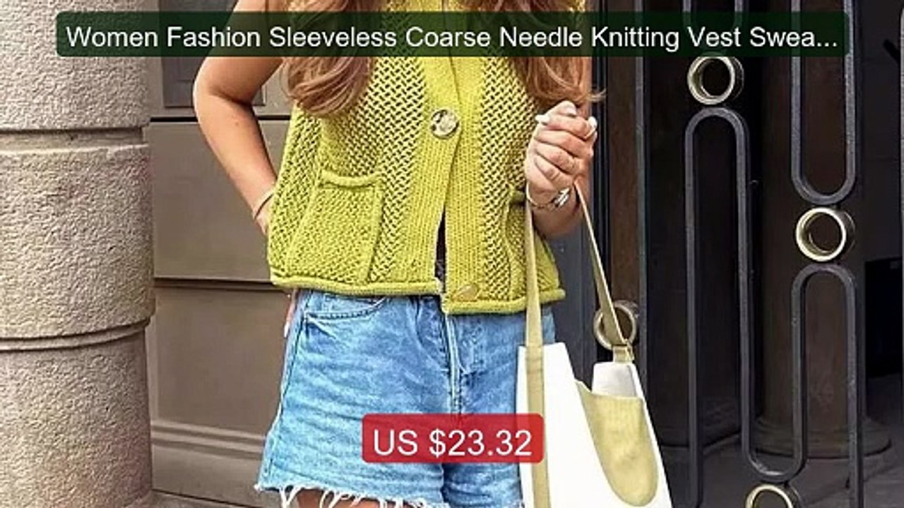 Women Fashion Sleeveless Coarse Needle Knitting Vest Sweater F... -- Best Buy 2026 | Great Quality!