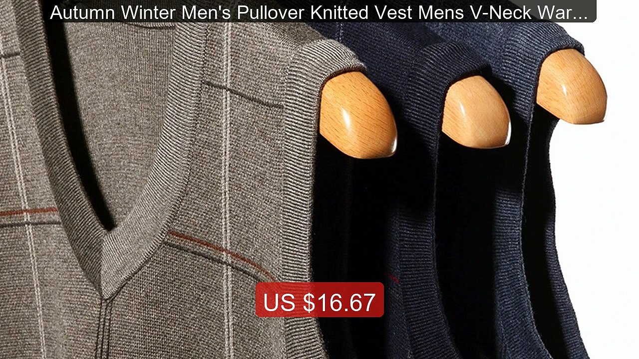 Autumn Winter Men's Pullover Knitted Vest Mens V-Neck Warm Ju... -- Amazing Value 2026 | Must Have!