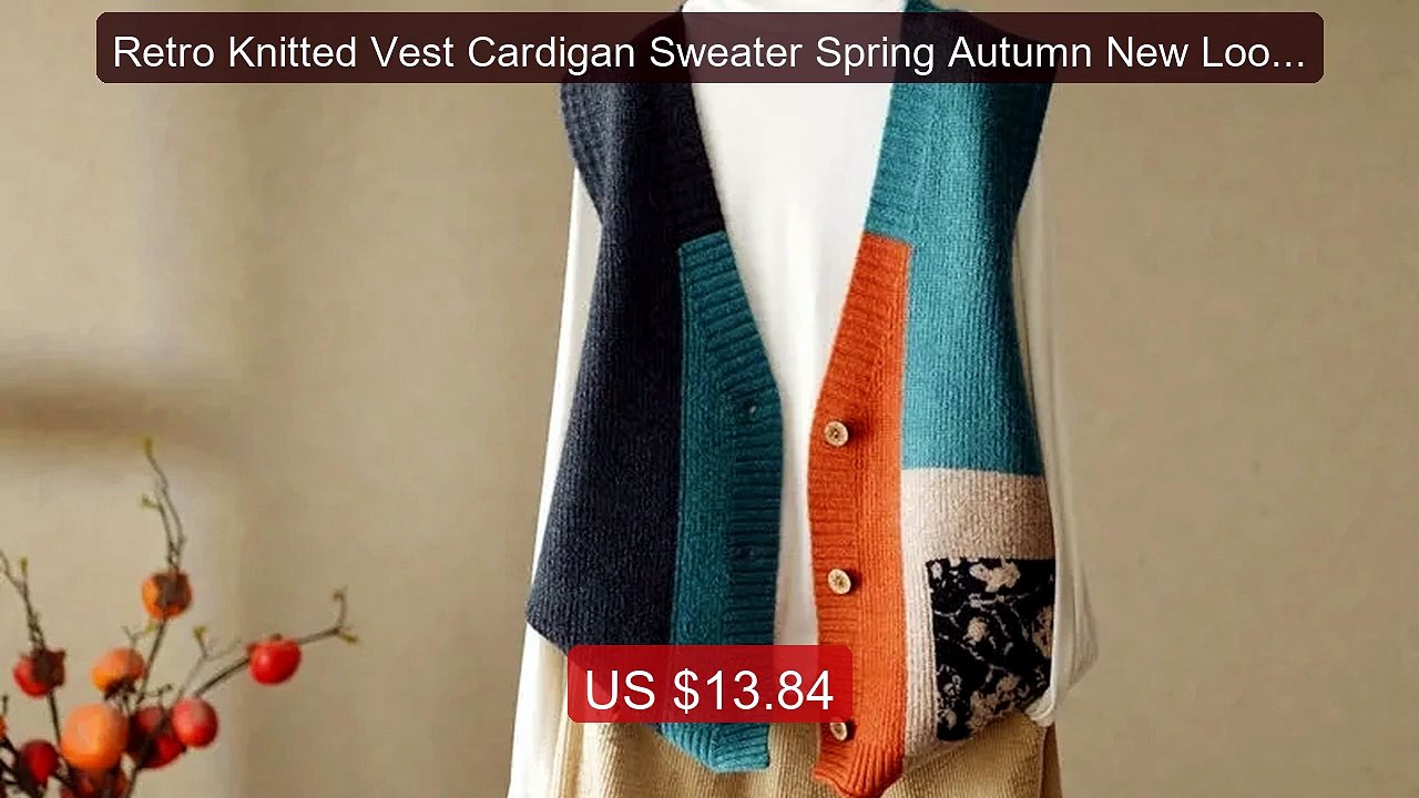 Retro Knitted Vest Cardigan Sweater Spring Autumn New Loose V-... -- Best Buy 2026 | Great Quality!