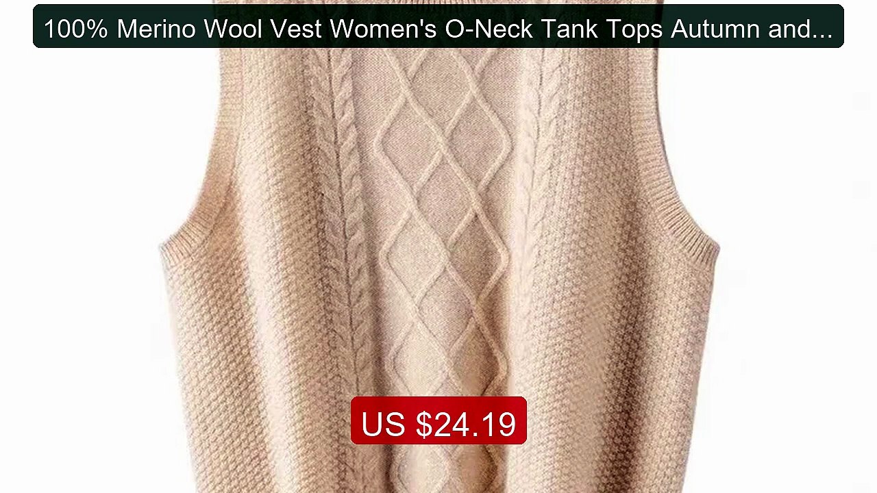 100% Merino Wool Vest Women's O-Neck Tank Tops Autumn and Wint... -- Hot Deal 2026 | Limited Offer!