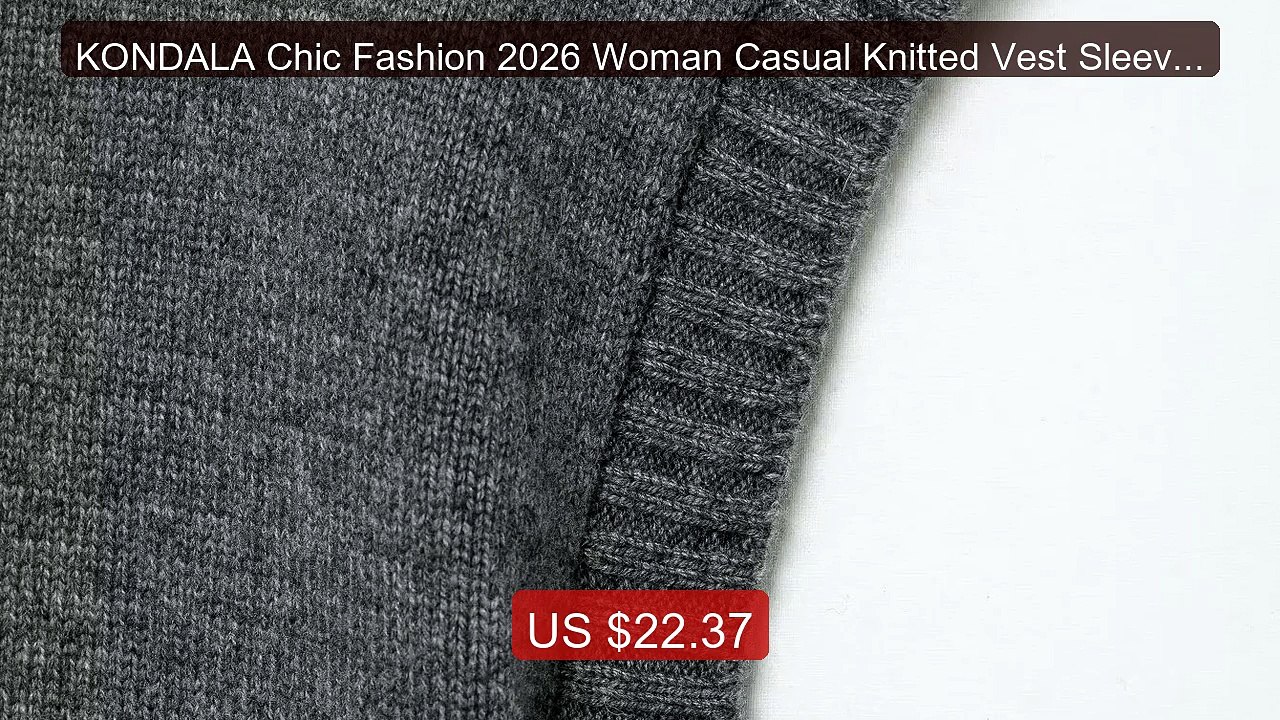 KONDALA Chic Fashion 2026 Woman Casual Knitted Vest Sleeveless O-Ne... -- Top Rated 2026 | Buy Now!