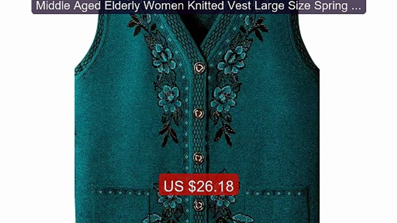 Middle Aged Elderly Women Knitted Vest Large Size Spring Autum... -- Best Buy 2026 | Great Quality!