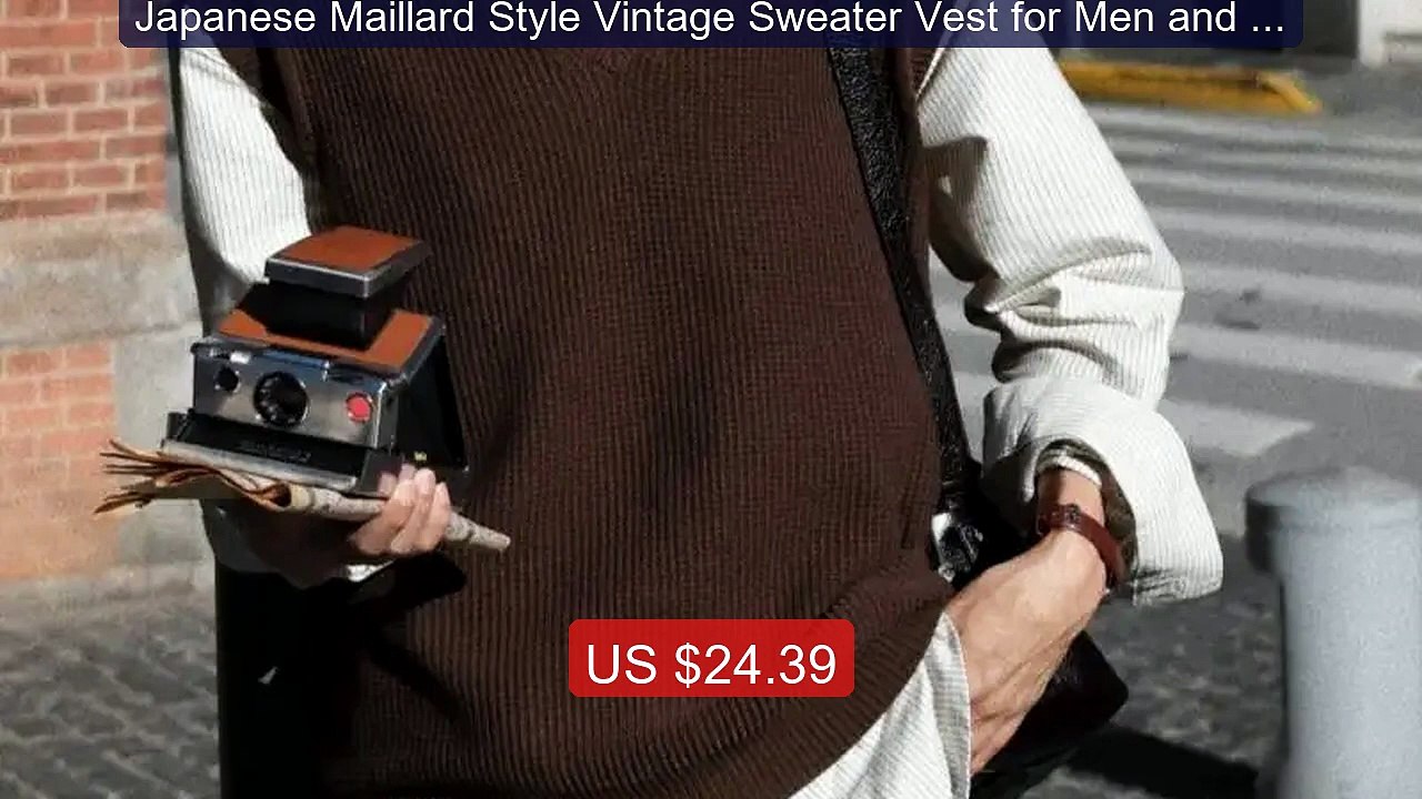 Japanese Maillard Style Vintage Sweater Vest for Men and Women V-n... -- Best Deal 2026 | Shop Now!