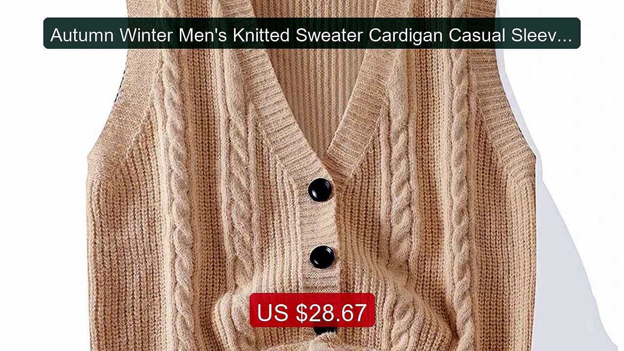 Autumn Winter Men's Knitted Sweater Cardigan Casual Sleeveless Comf... -- Top Rated 2026 | Buy Now!