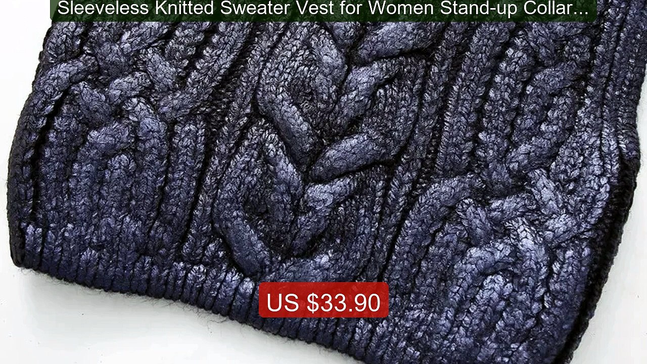 Sleeveless Knitted Sweater Vest for Women Stand-up Collar Crop... -- Best Buy 2026 | Great Quality!