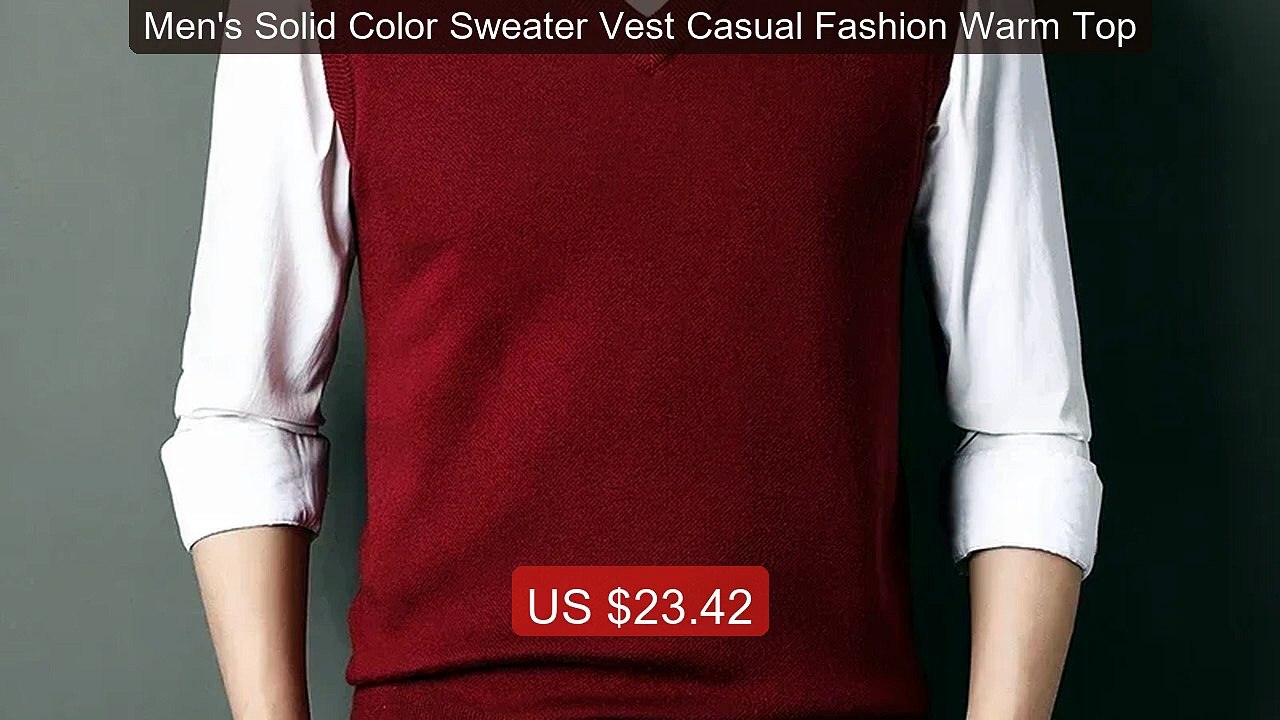 Men's Solid Color Sweater Vest Casual Fashion Warm Top -- Amazing Value 2026 | Must Have!