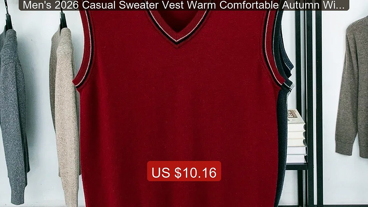 Men's 2026 Casual Sweater Vest Warm Comfortable Autumn Winter Fashi... -- Top Rated 2026 | Buy Now!