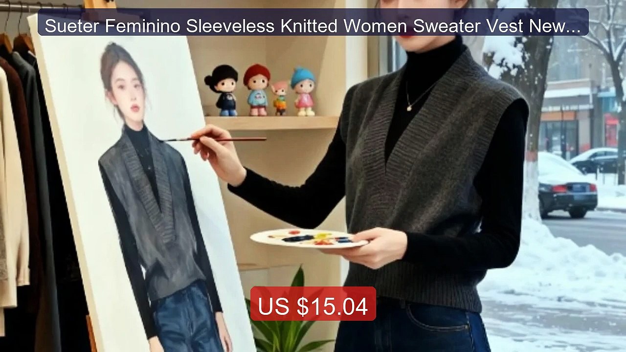 Sueter Feminino Sleeveless Knitted Women Sweater Vest New V-Ne... -- Hot Deal 2026 | Limited Offer!