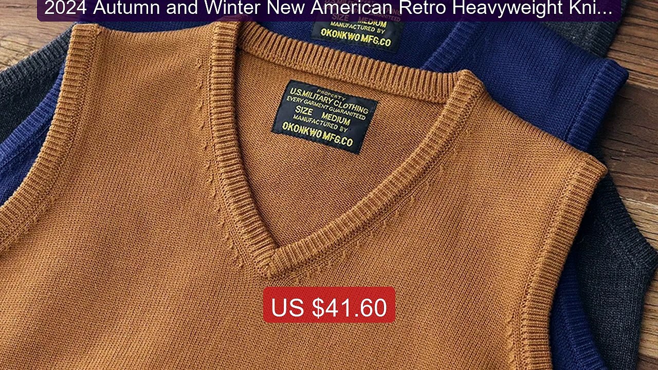 2024 Autumn and Winter New American Retro Heavyweight Knitted... -- Amazing Value 2026 | Must Have!