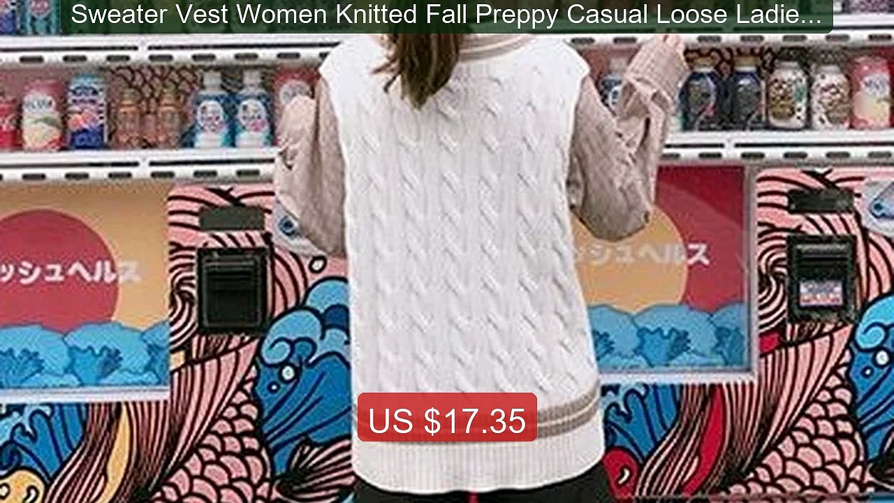 Sweater Vest Women Knitted Fall Preppy Casual Loose Ladies Kaw... -- Hot Deal 2026 | Limited Offer!