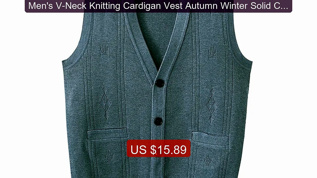 Men's V-Neck Knitting Cardigan Vest Autumn Winter Solid Color... -- Amazing Value 2026 | Must Have!