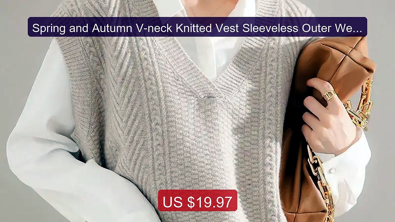Spring and Autumn V-neck Knitted Vest Sleeveless Outer Wear... -- Top Pick 2026 | Unbeatable Price!