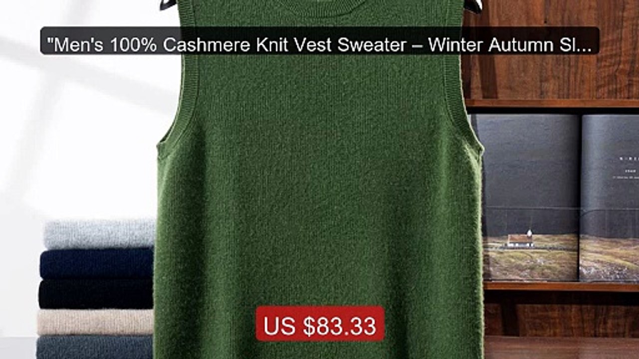 "Men's 100% Cashmere Knit Vest Sweater – Winter Autumn Slim Fi... -- Hot Deal 2026 | Limited Offer!
