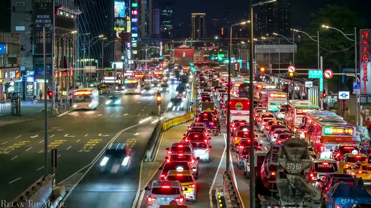Night cities 4k With Piano Music_