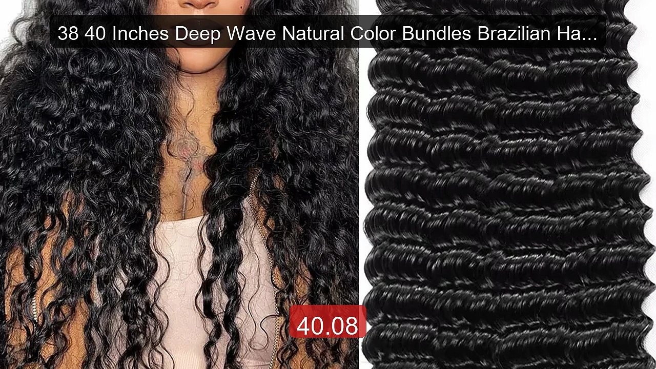 38 40 Inches Deep Wave Natural Color Bundles Brazilian Hair Extensi... -- Top Rated 2026 | Buy Now!