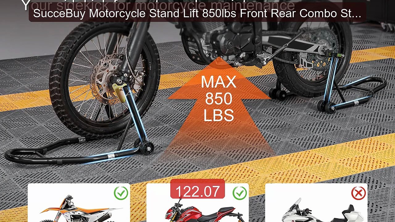 SucceBuy Motorcycle Stand Lift 850lbs Front Rear Combo Stand L... -- Hot Deal 2026 | Limited Offer!