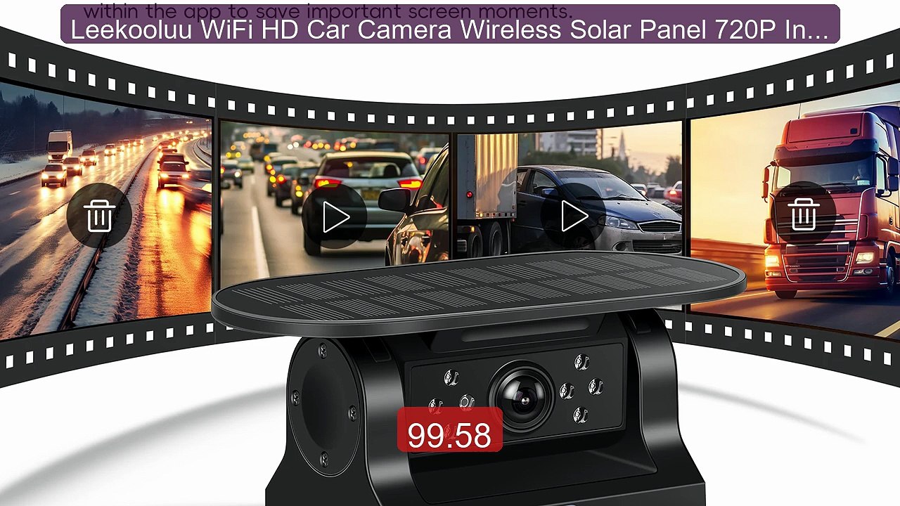 Leekooluu WiFi HD Car Camera Wireless Solar Panel 720P Infrare... -- Best Buy 2026 | Great Quality!