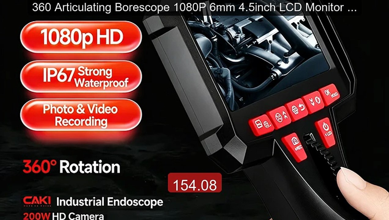 360 Articulating Borescope 1080P 6mm 4.5inch LCD Monitor Industria... -- Best Deal 2026 | Shop Now!