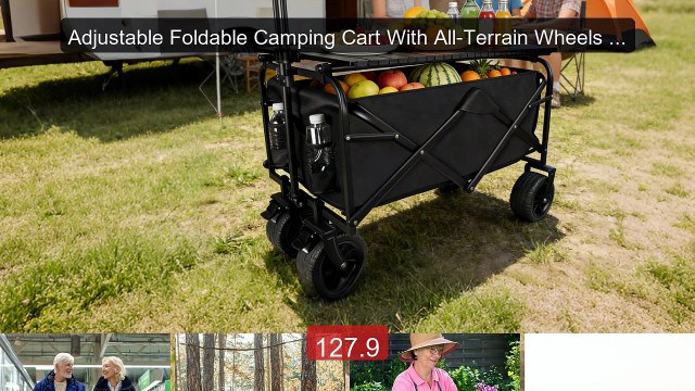 Adjustable Foldable Camping Cart With All-Terrain Wheels Wide... Amazing Value 2026 | Must Have!