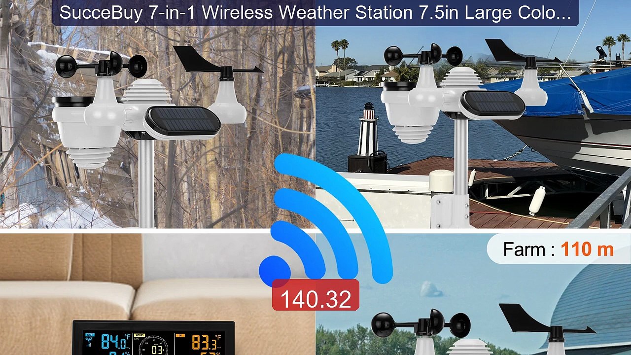 SucceBuy 7-in-1 Wireless Weather Station 7.5in Large Color Display ... -- Top Rated 2026 | Buy Now!
