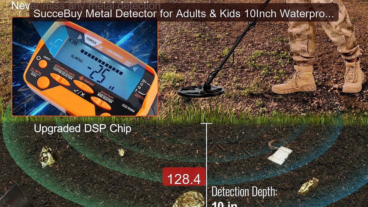 SucceBuy Metal Detector for Adults & Kids 10Inch Waterproof... -- Top Pick 2026 | Unbeatable Price!
