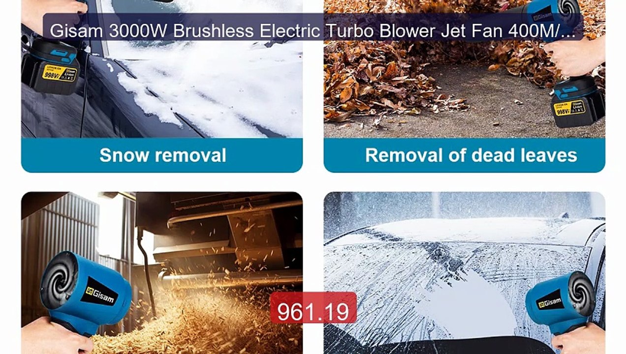 Gisam 3000W Brushless Electric Turbo Blower Jet Fan 400M/S 300... -- Hot Deal 2026 | Limited Offer!